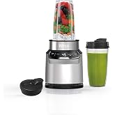 Ninja (Refurbished) (BN401) Nutri Pro with Auto-iQ, 1100-Peak-Watt, Personal Blender, Cloud Silver (Renewed)