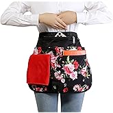 Waterproof Server Apron for Women with 7 Pockets,Quickly Put on and Take off Waitress Apron,Work Apron for Bartender Barista