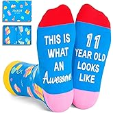 Zmart 4-12 Year Old Birthday Socks - Birthday Gifts for Kids Boys Girls Age 4-12