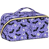 Makeup Organizer Bag, Halloween Bat Travel Makeup Bags Makeup Vanity Case Large Capacity Rhombus Cosmetic Toiletry Bag for Girl Women Ladies