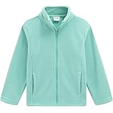 Noomelfish Girls Full Zip Soft Polar Fleece Jacket Outerwear Coat With Pockets (5-14 Years)