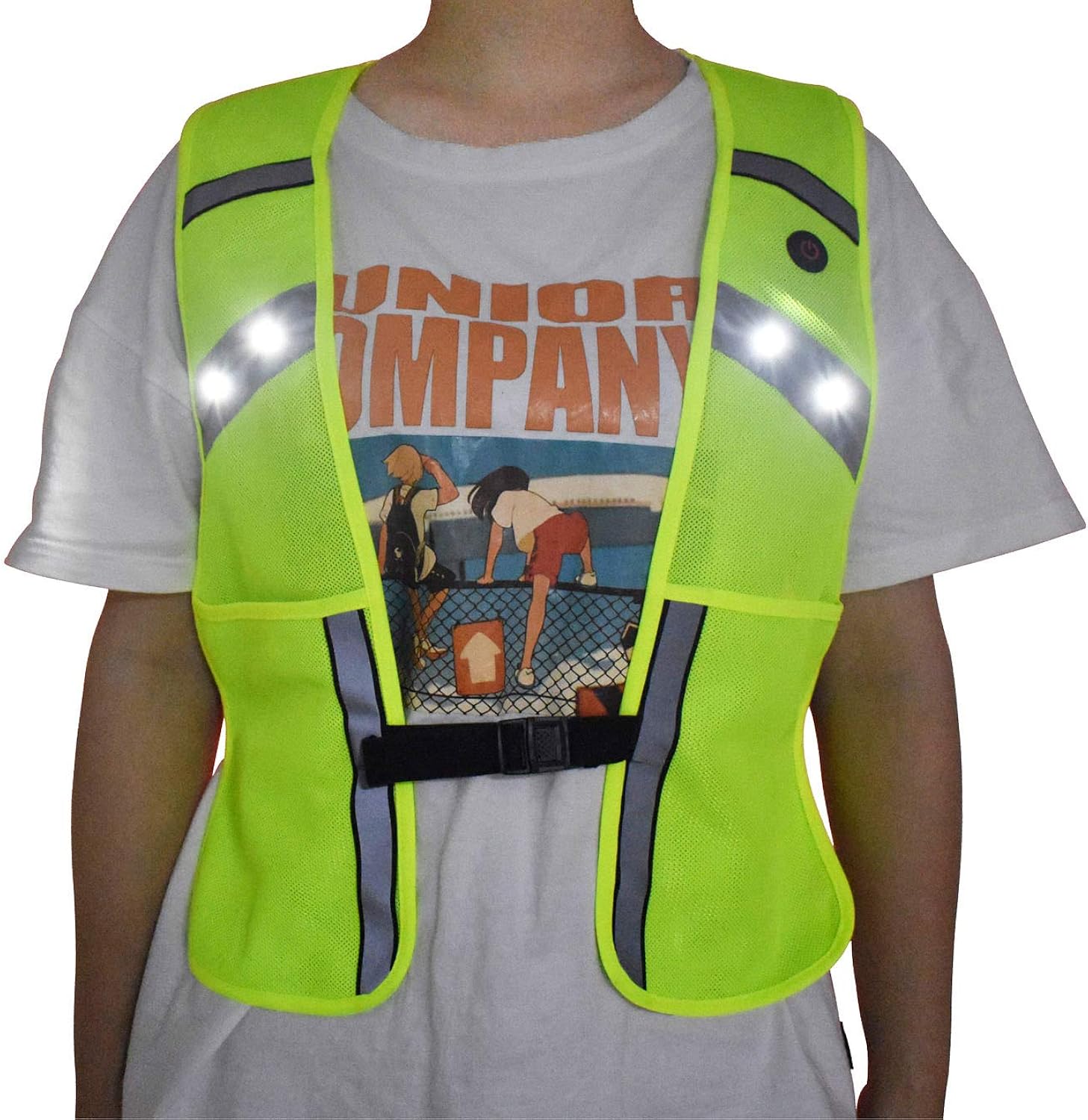 Light Up Reflective Running Vest Safety Gear USB Rechargeable with