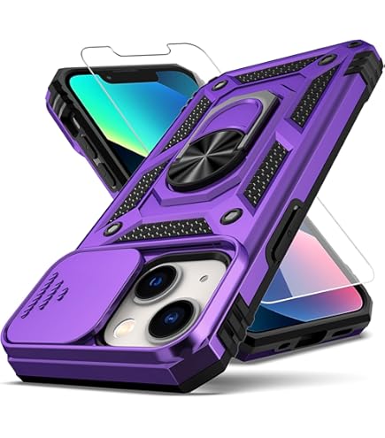 For IPhone 14 Case With Slide Camera Cover,[10 FT Military Grade Drop Protection 2 Tempered Glass Screen Protector Non Slip Heavy Duty Full Body Slim Shockproo