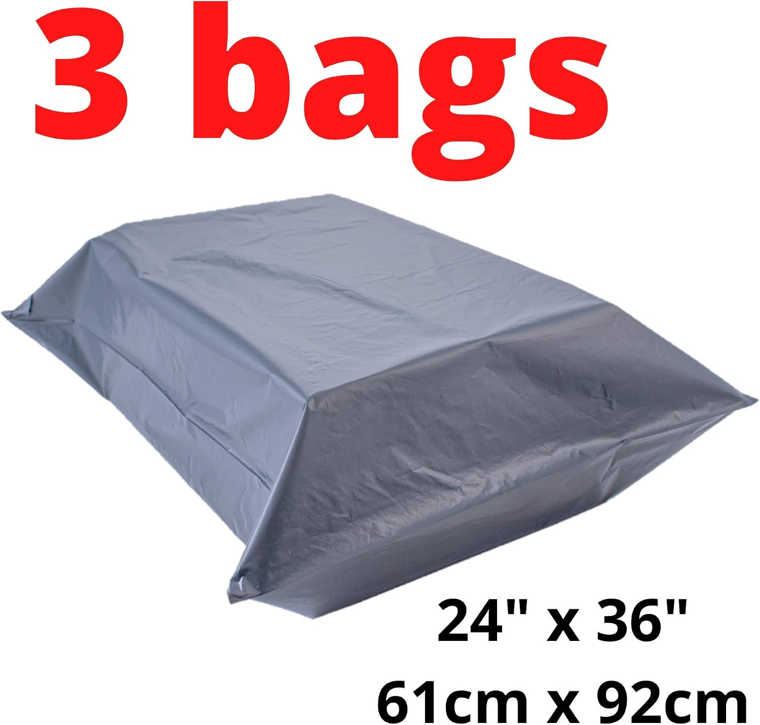 3 Large Mailing Bags 24"x 36" Extra Strong Grey Mail Envelopes For Packaging Clothes Parcel Self Seal Storage Bags - Image 3
