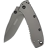 Kershaw Cryo II Pocket Knife (1556TI) 3.25-inch 8Cr13MoV Stainless Steel Blade and 410 Stainless Steel Handle, Full-Body Titanium Carbo-Nitride Coating, 4-Position Deep Carry Pocket Clip, 5.5 oz.