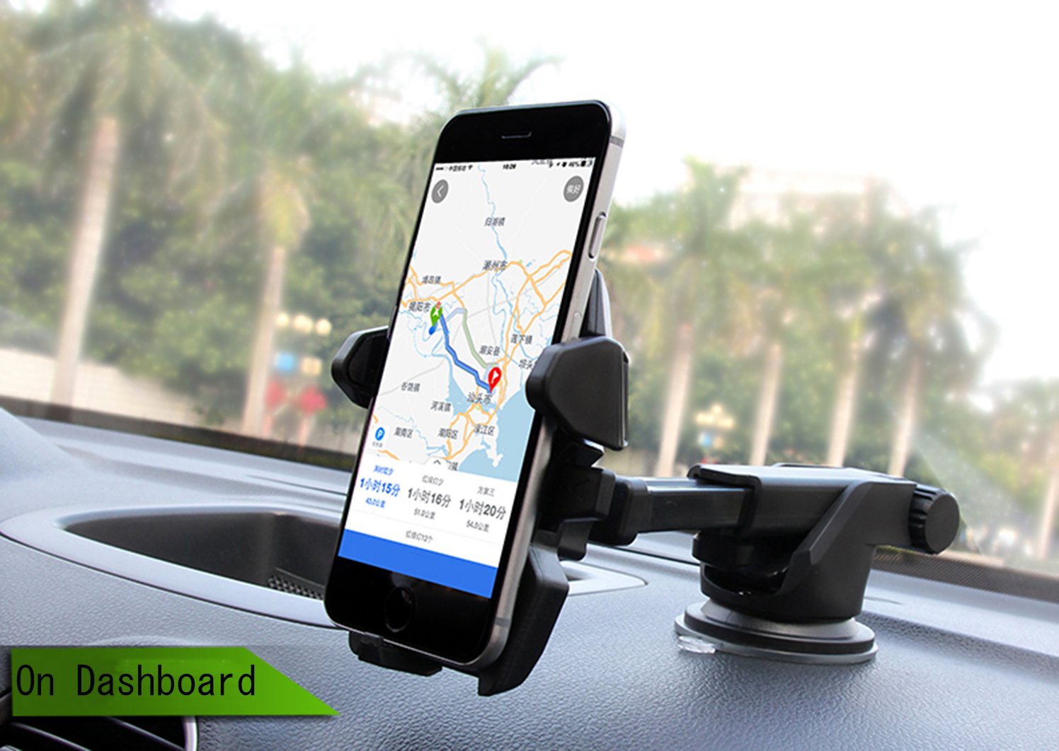 Stable Car Mount Phone Holder,Universal Windscreen Dashboard Mobile Phone Mount Car Cradle Suction Cup Adjustable Long Telescopic Arm with Auto Release for iPhone 7 Plus/7/6S Plus/6Plus/6S/6/5,Samsung Galaxy S8 S7 S6 Note 5/4/3 HTC, Nokia, 