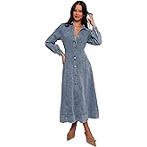Petal & Pup Womens Emberly Long Sleeve Maxi Dress - Denim