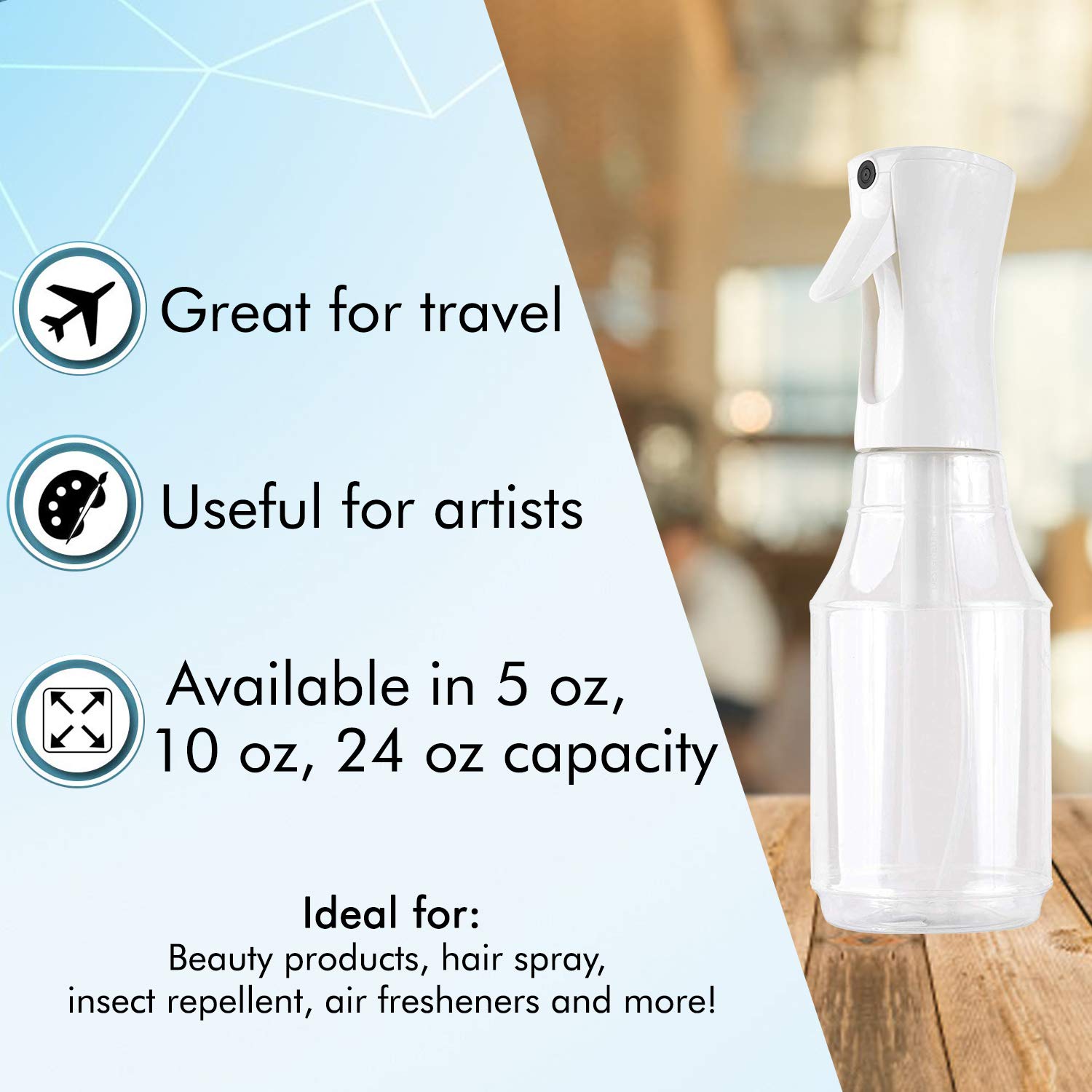 Beautify Beauties Flairosol Hair Spray Bottle Ultra Fine Continuous Water Mister for
