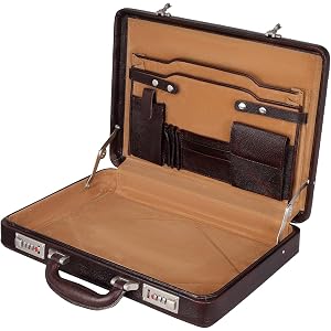 ACEKING Full Grain Leather Briefcase for Men Laptop Attache Case Executive Business Work Bag Professional Office Bag