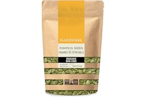 Handfuel 1lbs of Raw Organic Pumpkin Seeds, 8g of Protein, Nutrient Rich, Gluten Free and Plant Based Pumpkin Seeds - 454g