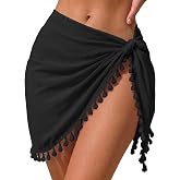 AI'MAGE Sarong Wraps for Women Swimsuit Coverups Beach Bathing Suit Cover Up Tassels Bikini Short Wrap Skirts for Swimwear