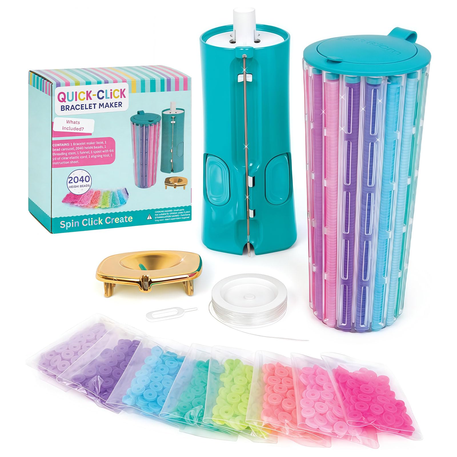 Nidoul Quick Clickbracelet Making Kit,Cool Maker Bracelet with 16 Colors 2047 Beads,Fun DIY Jewelry Craft Kit Tool to Develop Hands-On & Creative Skills