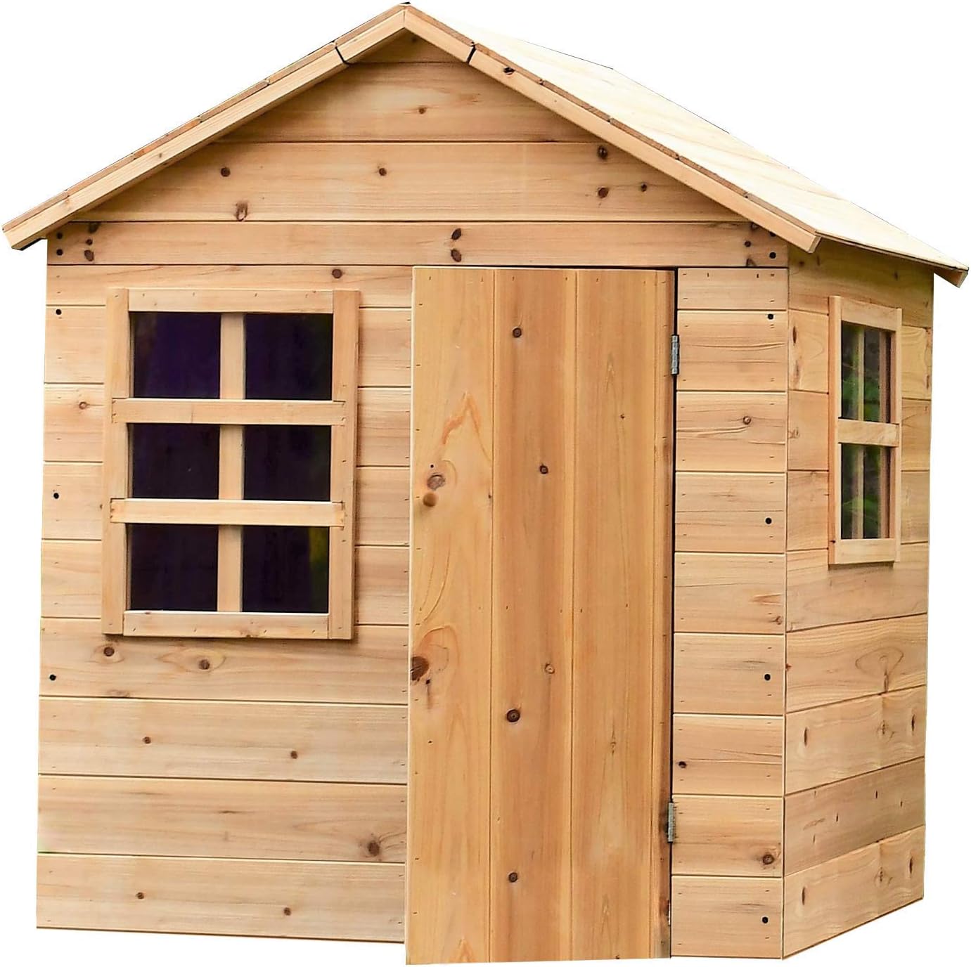 Outdoor Kids Evermeadow House Playhouse with Floor | Garden Games - Large Playhouse for Toddlers and Kids | 51" H x 41" W x 38" D