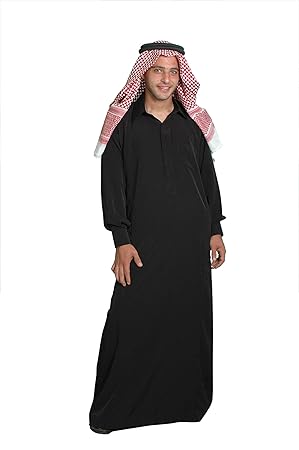 Egypt Bazar Dreiteiliges Araber Scheich Kostüm Scheichkostüm, Karnevalskostüm - Faschingskostüm-, schwarz (5XL)