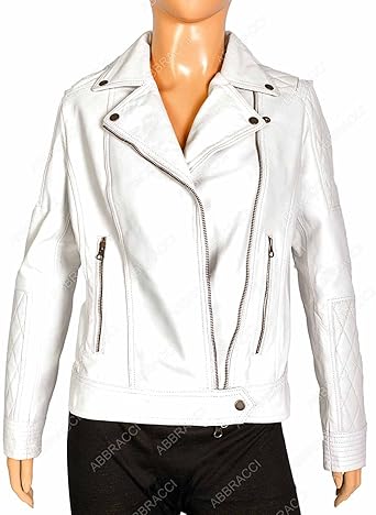white faux leather jacket