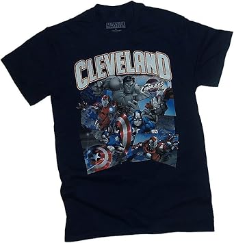 Amazon.com: Marvel Super Hero de la NBA Cleveland Cavaliers – Camiseta para hombre, color azul marino, M, Azul marino: Clothing