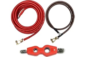PAKA TOOLS Battery Relocation Kit,REAL 1/0 AWG Cable, Top Post 15 FT RED / 3 FT BLACK,USA MADE