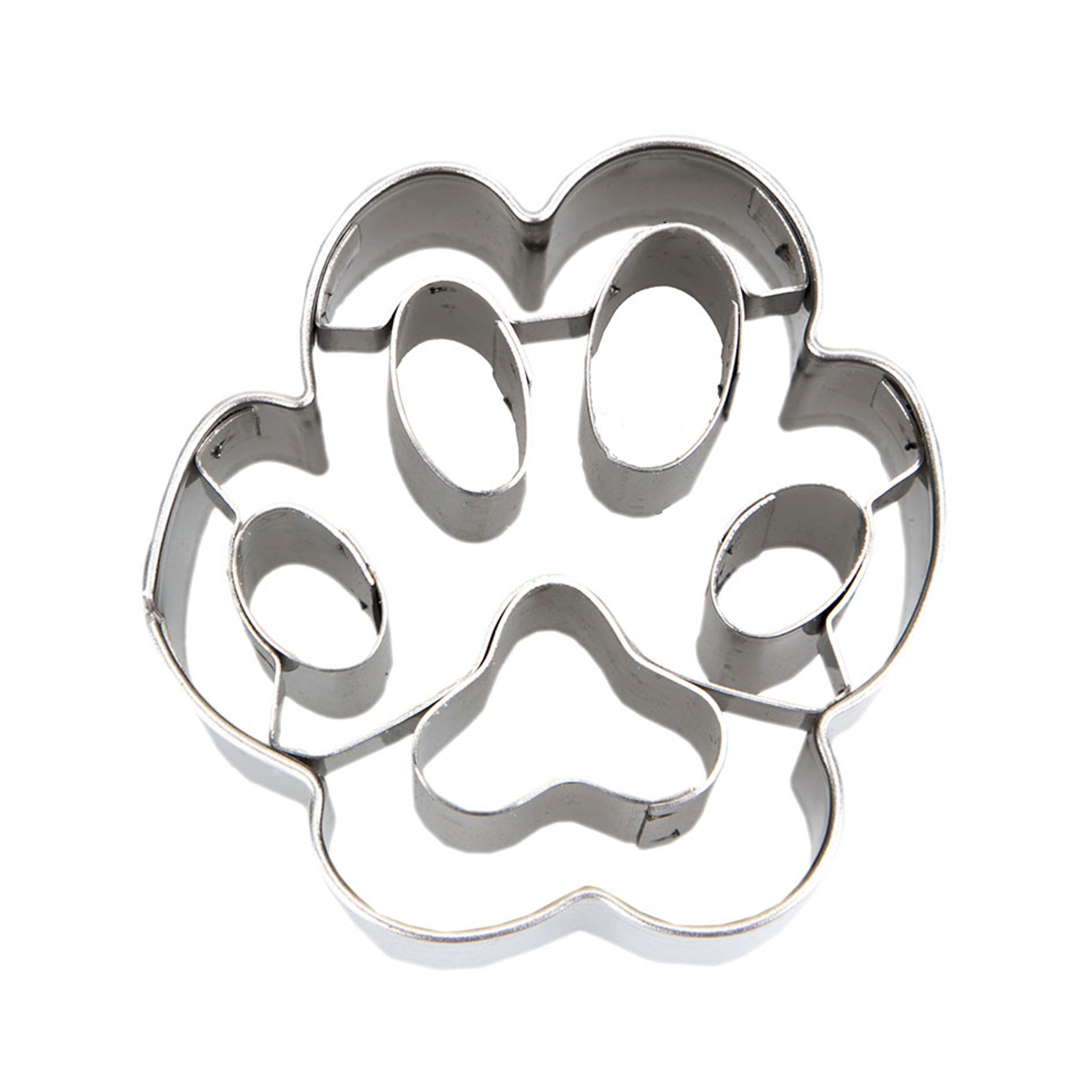 Staedter Embossing Dog Paw Small Cookie Cutter, Stainless Steel, Silver, 4.5x 4.5x 2 cm