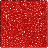 BeadTin Ruby Transparent 4mm Faceted Round Plastic Craft Beads (1350pcs)