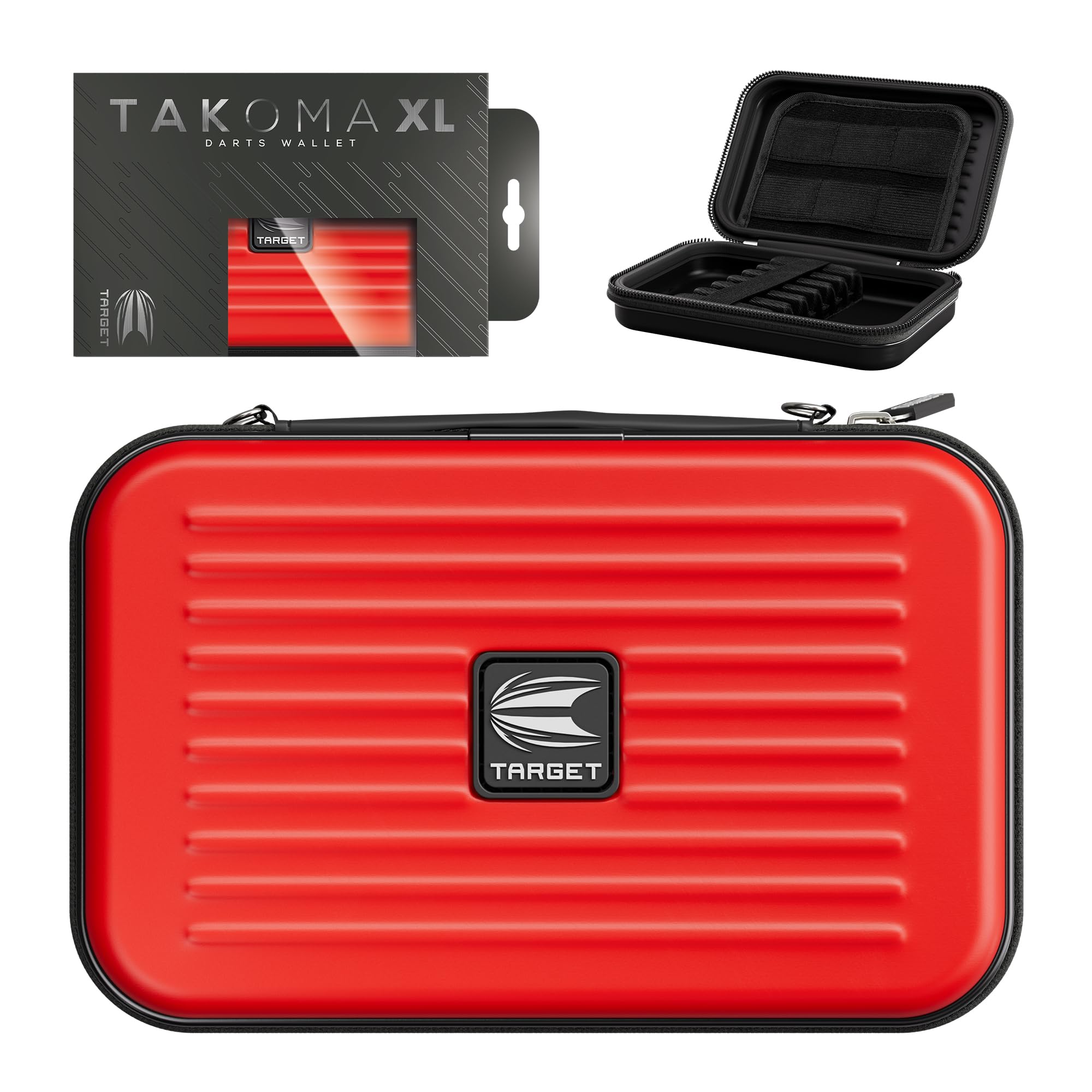 Target Darts Takoma XL Darts Wallet, Red - Darts Case Holds 6 Darts, Protective EVA Dart Holder with Double Zip Lock Inner Pouches - Professional Darts Accessories