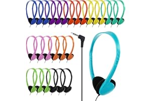 YFSFQS Classroom Kids Headphones Bulk 30 Pack for School Students Children Teen Boys Girls, Wholesale Bulk Headphones for Classroom Earphones (10 Mix Color)