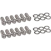 ARP 4001209 Header Bolts With 12-Point Heads, Polished Stainless Steel, Set Of 12