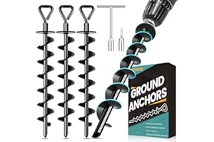 Payivsve Ground Anchors Screw in, Heavy Duty Ground Trampoline Stakes High Wind Tent Stakes for Tent, Trampoline, Gazebo, Carport, Trap Anchor, Canopies, Swing Set