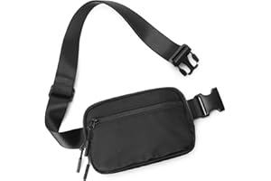 WESTBRONCO Fanny Packs for Women Men, Belt Bag with 4 Zipper Pockets, Fashion Waist Packs, Lightweight Crossbody Bags with Adjustable Strap for Workout/Running/Hiking (Black)
