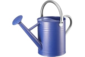CherHome Watering Can for Outdoor Plants&Indoor Plants,Plant Watering Can 1 Gallon,Metal Flower Garden Watering Can Water Can Watering Pot,Galvanized Steel Watering Can Outdoor(Navy)