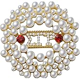 CENWA Greek Sorority Brooch Pin Pearl Sorority Gift Sorority Jewelry Gift (round S pin)