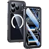 Lanhiem Magnetic for iPhone 17 Pro Case Waterproof, Built in Screen Protector & Camera Protection, [Compatible with MagSafe] Full Body Dustproof Heavy Duty Rugged Phone Case 6.3'' (Black)