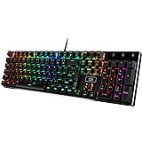 Redragon K556 RGB LED Backlit Wired Mechanical Gaming Keyboard, 104 Keys Hot-Swap Mechanical Keyboard w/Aluminum Base, Upgrad