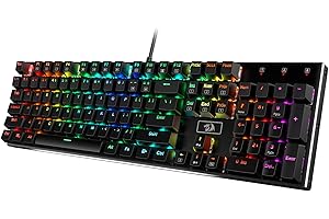 Redragon K556 RGB LED Backlit Wired Mechanical Gaming Keyboard, 104 Keys Hot-Swap Mechanical Keyboard w/Aluminum Base, Upgraded Socket and Noise Absorbing Foams, Soft Tactile Brown Switch