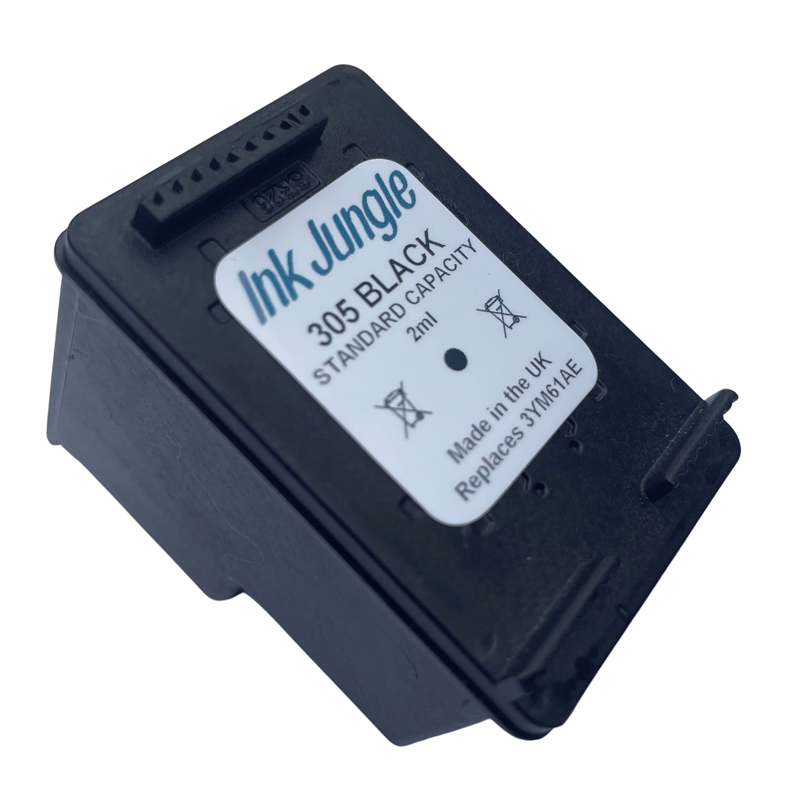 Ink Jungle 305 Black Ink Cartridge For HP DeskJet 2320 2710 2710e 2720 2720e 2721 2721e 2722 2722e 2723 2724 4110e 4120e 4122e 4130e DeskJet Plus 4110 4120 4122 4130 Printers Replaces HP 305