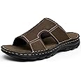 Jousen Sandals for Men Leather Slip on Mens Sandals Outdoor Men's Beach Slide Slippers