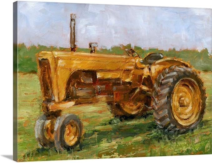 GREATBIGCANVAS Rustic Tractors IV Canvas Wall Art Print, Agriculture Home Decor