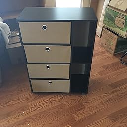 Amazon Com Furinno Multipurpose Storage Cabinet W 4 Bin Drawers Espresso Brown Furniture Decor