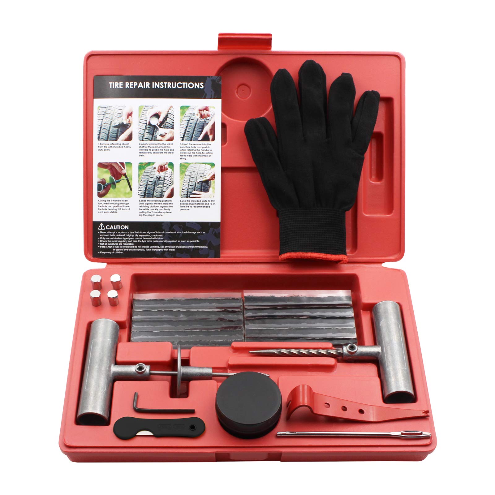 Handfly Tire Repair Kit, 34Pcs Universal Tire Repair Tool kit to