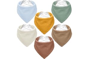 NISXABEBE Muslin Baby Bibs,Baby Bandana Drool Bibs 100% Cotton for Baby Boy Girl,Solid Colors Bib for Drooling Teething