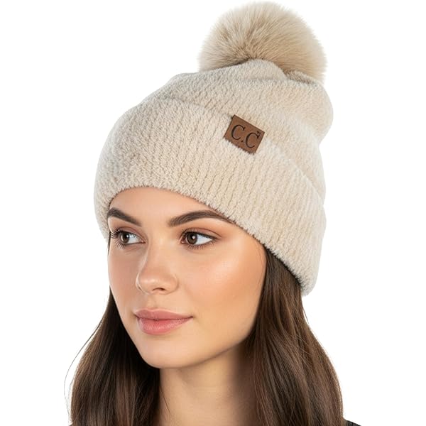 YUSSTAR Slouchy Knit Beanie with Brim Visor Bill Fancy Chemo Cap