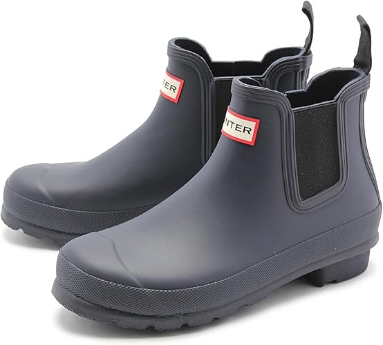 Amazon ハンター レディース Wfs1043rma プルタブ オリジナル チェルシー ラバー サイドゴア ショートブーツ 並行輸入品 Uk5 0 約24cm ミッドナイト ブーツ ブーティ