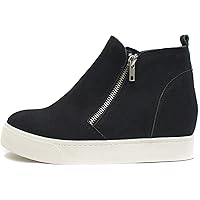 Soda Taylor Hidden Wedge Booties Fashion Sneaker Shoes Side Zipper