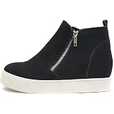 Soda Taylor Hidden Wedge Sole Booties Ankle Heels Sneaker Shoes Side Zipper