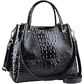 Crocodile Pattern Leather Women's Bag Top-Handle Satchel Handbags Bucket Purse Portable Tote Bag Shoulder Messenger Bags