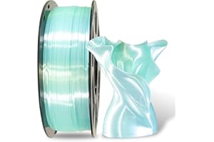 MIKA3D Silk Shiny Luster Cyan PLA 3D Printing Filament, 1KG 2.2Lbs 1.75mm 3D Print Material with High Diameter Accuracy, Neatly Wound Silk PLA Widely Support for FDM 3D Printers
