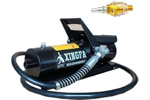 XFPC Air Hydraulic Pump 10,000 PSI 0.45 Gal Reservoir, NPT 3/8" Oil Outlet, NPT 1/4" Inlet, Hydraulic Pump Aluminum Air Hydraulic Foot Pump Made of Aluminum with Air Line Lubricator, Black