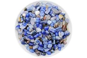 Alfykym 335g Assorted Blue Quartz Crystals Rocks Blue Crushed Crystal Quartz Tumbled Blue Rocks