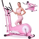 ANCHEER Elliptical Exercise Machine Foldable Elliptical Trainer 16" Stride | Ultra-Silent Elliptical Machine for Home, 550LBS Loading Capacity, 16 Resistance Levels &amp;Pulse Rate Grips &amp;Adjustable Pedals