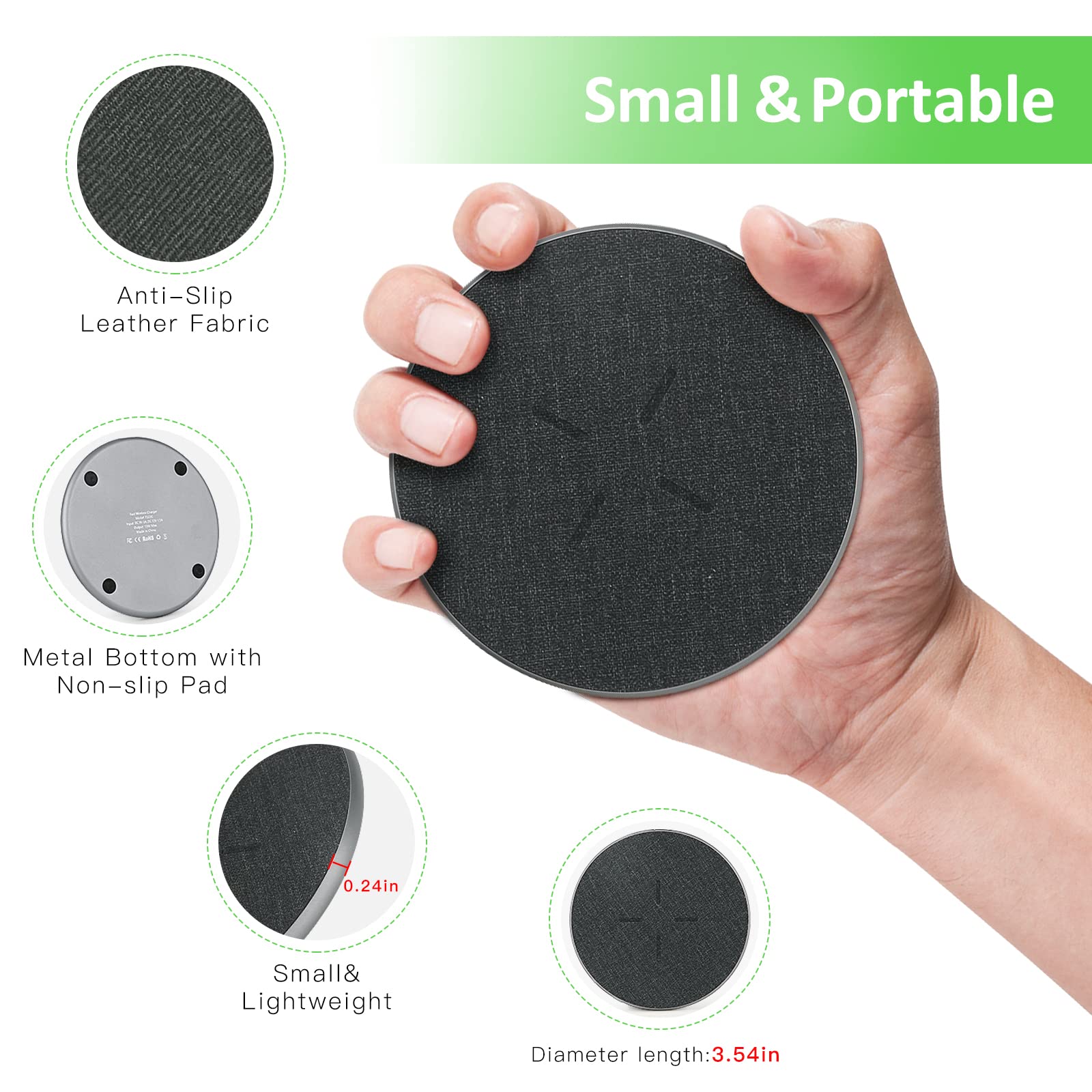 Fast Wireless Charger, Qi Charging Pad Charging Station Compatible iPhone 15/14/13/12/11/Pro Max/XR/XS/X/8, 15W Max Phone Charger for Samsung Galaxy S23/S22/S21/S20/S10/S9, Huawei P30 Pro/Mate RS