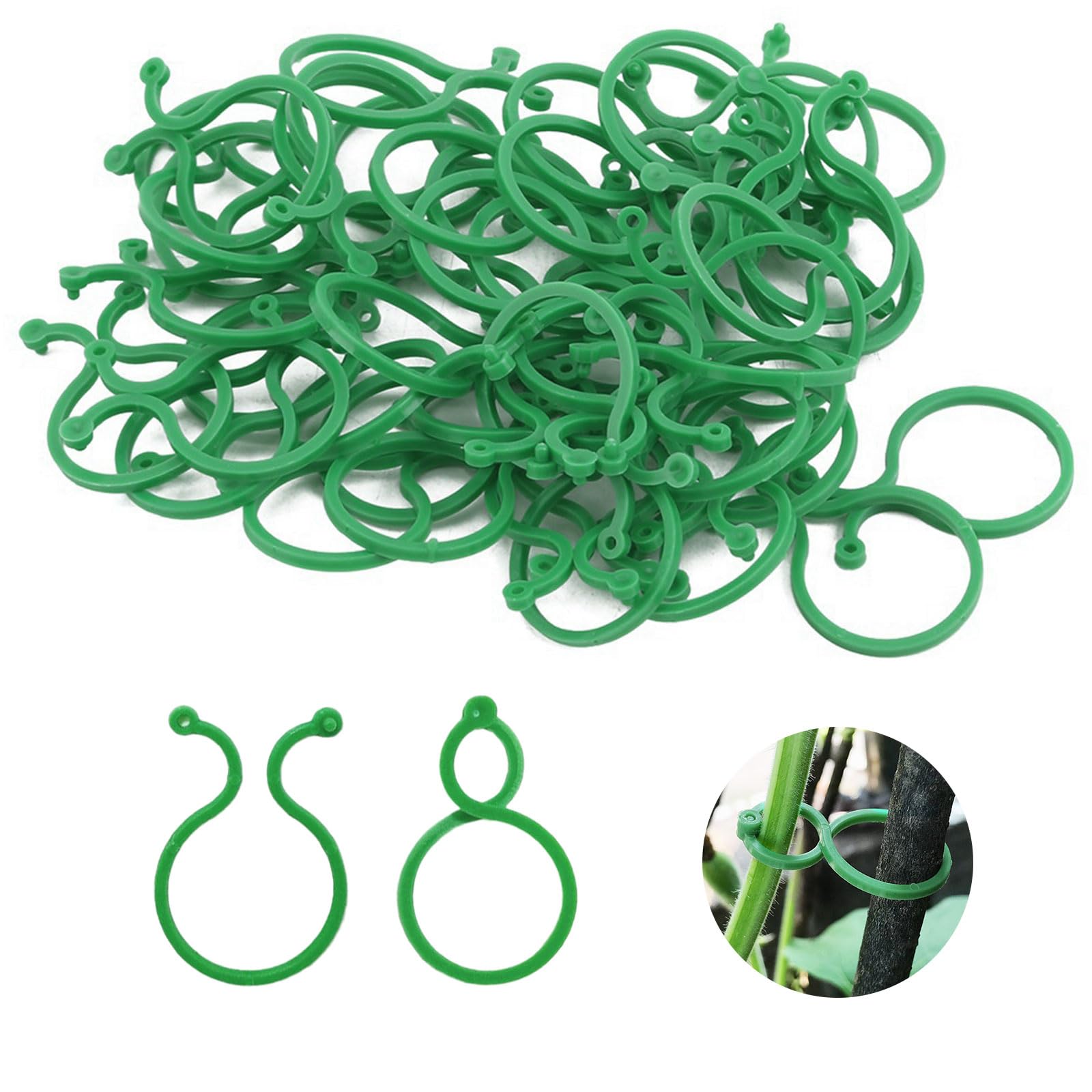 UILYNIU 200 Pieces Plant Clips Garden Plant Support Clips Vine Clips Flower Stem Clips for Supporting Plants, Flowers, Vines, Tomatoes, Roses, Cucumbers and Other Trellis Plants (200 pcs)
